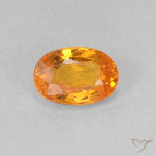 0.70ct 天然 亮橙色 蓝宝石, 椭圆形, VVS-VS