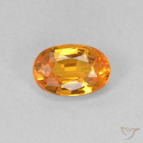 0.64ct 天然 中橙 蓝宝石, 椭圆形, VVS