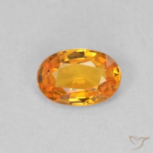0.51ct 天然 亮橙色 蓝宝石, 椭圆形, VVS