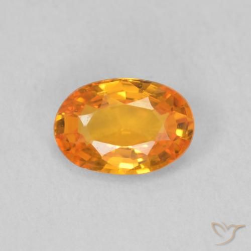 0.53ct 天然 亮橙色 蓝宝石, 椭圆形, VVS