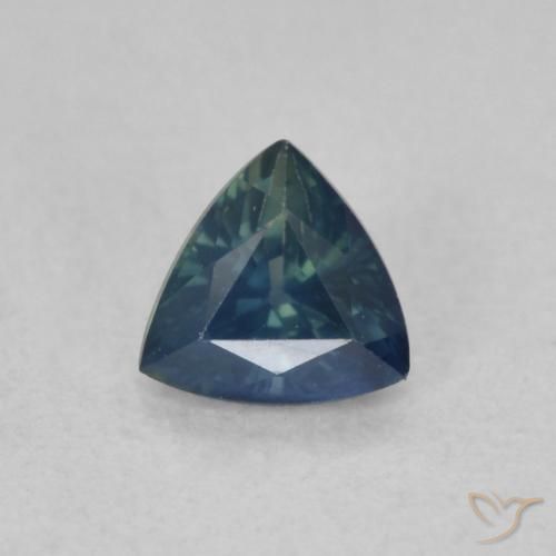 0.45ct 天然 青色 蓝宝石, 胖三角形, VVS-VS