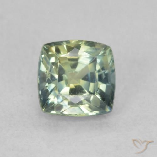 0.75ct 天然 黄绿色 蓝宝石, 软垫, VVS-VS