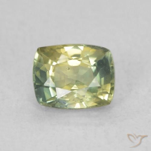 0.66ct 天然 黄绿色 蓝宝石, 软垫, VVS-VS