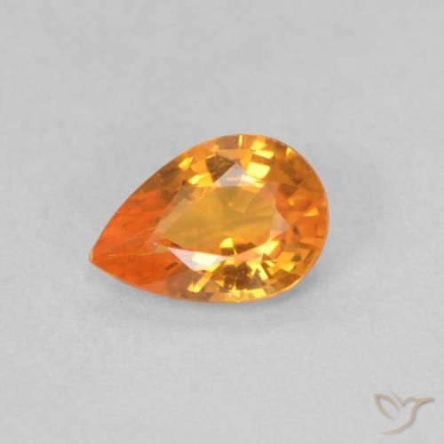 0.52ct 天然 亮橙色 蓝宝石, 梨形, VVS