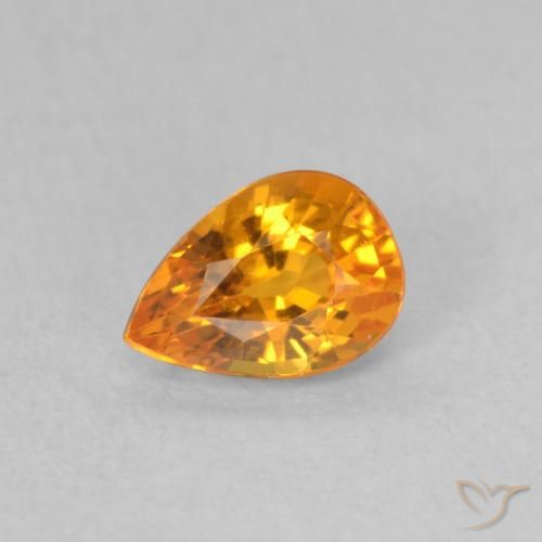 0.58ct 天然 亮橙色 蓝宝石, 梨形, VVS