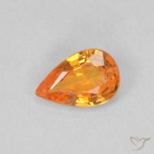 0.48ct 天然 亮橙色 蓝宝石, 梨形, VVS