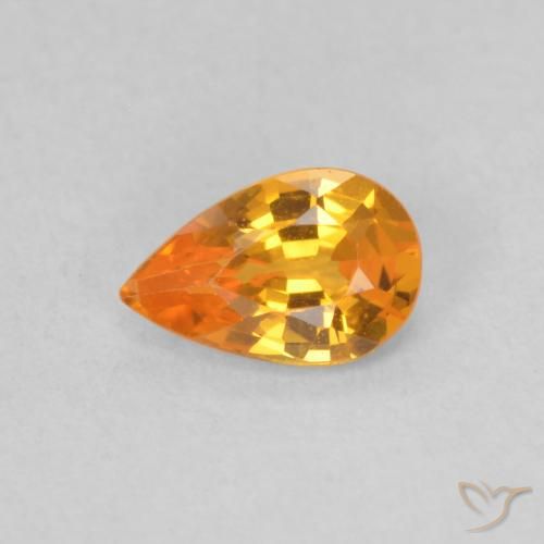 0.50ct 天然 中橙 蓝宝石, 梨形, VVS