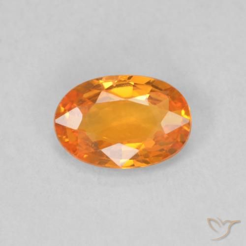 0.52ct 天然 杏橙 蓝宝石, 椭圆形, VVS