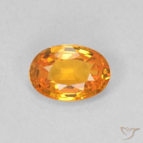 0.60ct 天然 杏橙 蓝宝石, 椭圆形, VVS