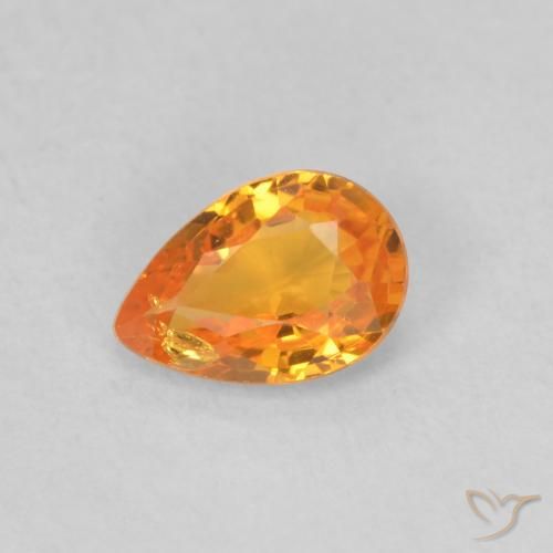 0.51ct 天然 杏橙 蓝宝石, 梨形, VS