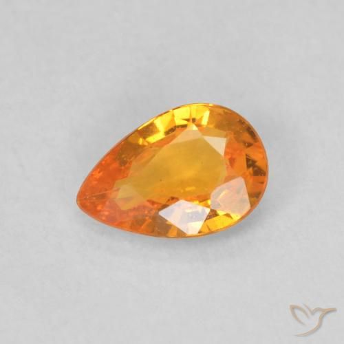 0.44ct 天然 杏橙 蓝宝石, 梨形, VS