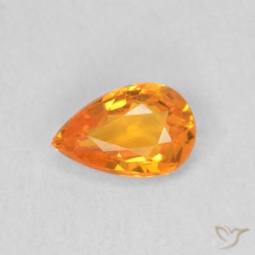 0.52ct 天然 亮橙色 蓝宝石, 梨形, VVS-VS
