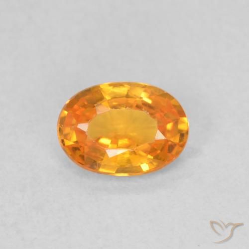 0.55ct 天然 亮橙色 蓝宝石, 椭圆形, VVS-VS
