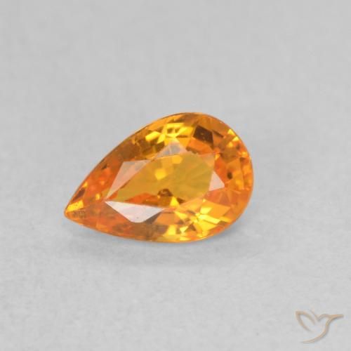 0.52ct 天然 亮橙色 蓝宝石, 梨形, VVS-VS