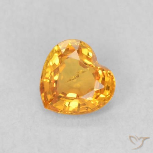 0.44ct 天然 亮橙色 蓝宝石, 心形, VS
