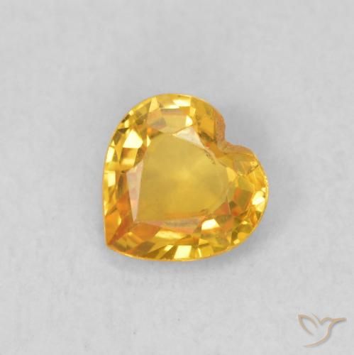 0.40ct 天然 金色 蓝宝石, 心形, VS