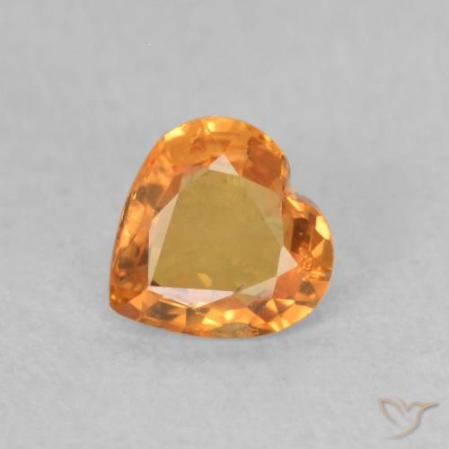 0.42ct 天然 亮橙色 蓝宝石, 心形, VS