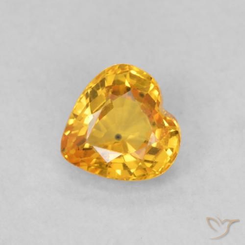 0.50ct 天然 深金色 蓝宝石, 心形, VS