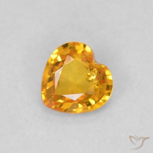 0.40ct 天然 中橙 蓝宝石, 心形, VS