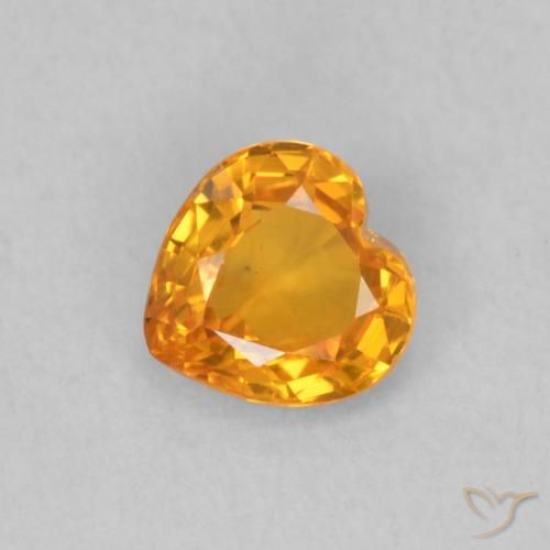 0.44ct 天然 蜜橙色 蓝宝石, 心形, VS