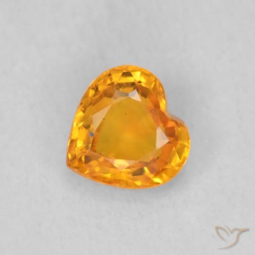 0.48ct 天然 亮橙色 蓝宝石, 心形, VS