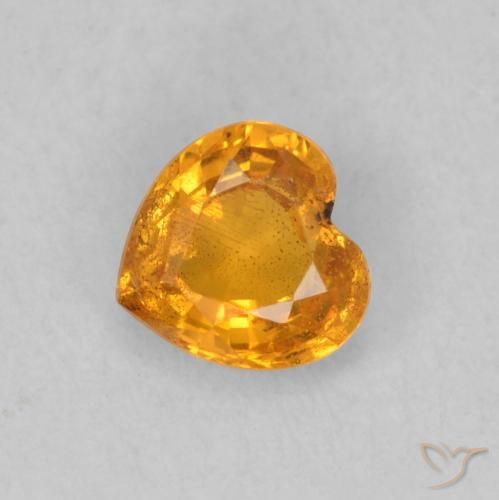0.47ct 天然 蜜橙色 蓝宝石, 心形, VS
