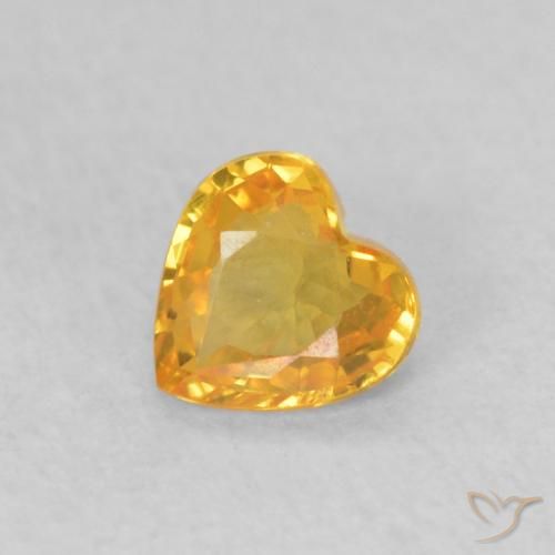 0.41ct 天然 橙金 蓝宝石, 心形, VS