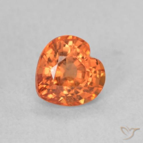 0.53ct 天然 火橙 蓝宝石, 心形, VS