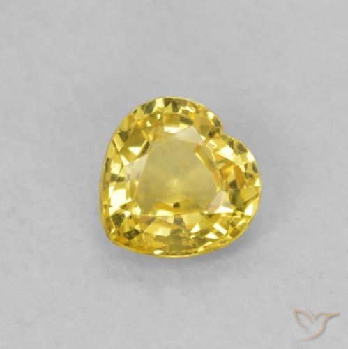 0.39ct 天然 托斯卡纳黄 蓝宝石, 心形, VS