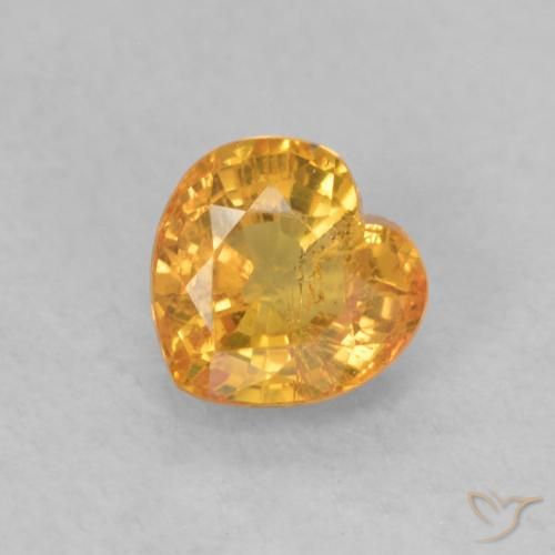 0.54ct 天然 亮橙色 蓝宝石, 心形, VS