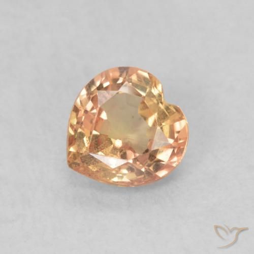 0.46ct 天然 苹果酒橙 蓝宝石, 心形, VS