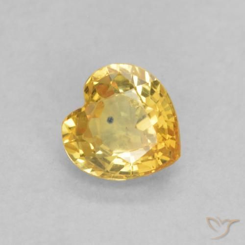 0.49ct 天然 金色 蓝宝石, 心形, VS