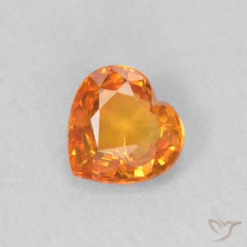 0.42ct 天然 亮橙色 蓝宝石, 心形, VS