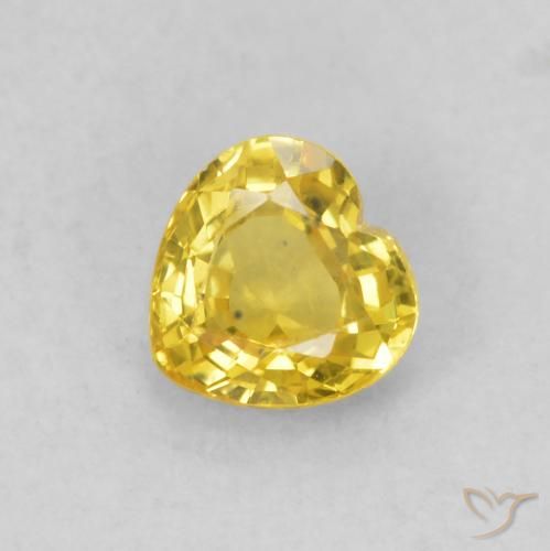 0.50ct 天然 中黄色 蓝宝石, 心形, VS