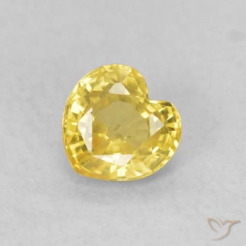 0.49ct 天然 中黄色 蓝宝石, 心形, VS