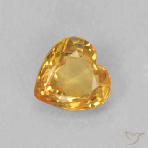 0.46ct 天然 橙金 蓝宝石, 心形, VVS-VS
