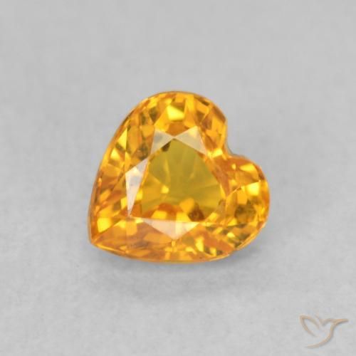 0.55ct 天然 杏橙 蓝宝石, 心形, VVS-VS