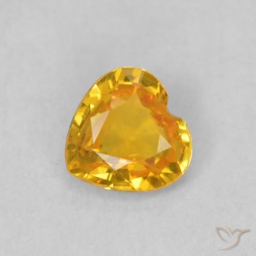 0.39ct 天然 亮金 蓝宝石, 心形, VVS-VS