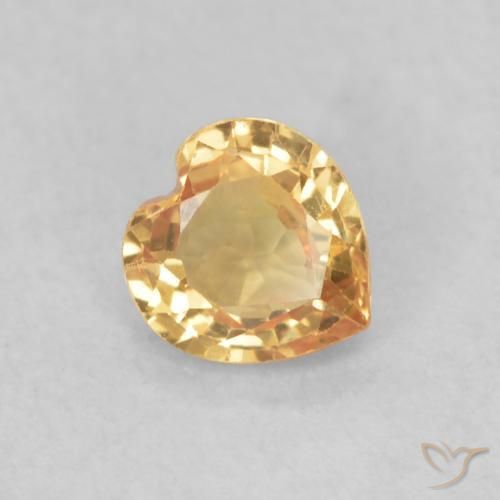 0.41ct 天然 金色 蓝宝石, 心形, VVS-VS
