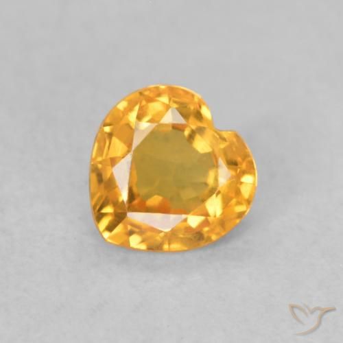 0.40ct 天然 橙金 蓝宝石, 心形, VVS-VS