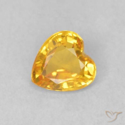 0.43ct 天然 金橙色 蓝宝石, 心形, VS