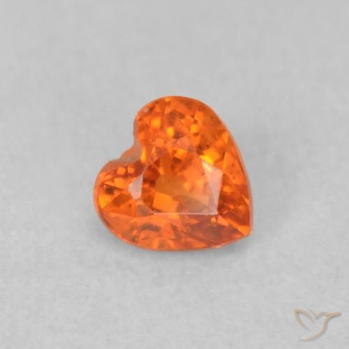 0.36ct 天然 琥珀橙 蓝宝石, 心形, VS