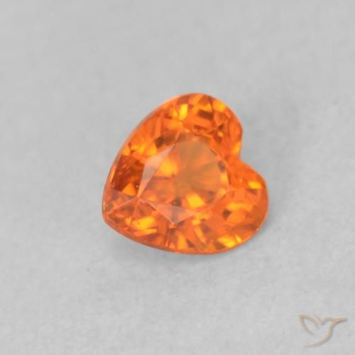 0.39ct 天然 火橙 蓝宝石, 心形, VS