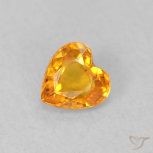 0.35ct 天然 杏橙 蓝宝石, 心形, VS
