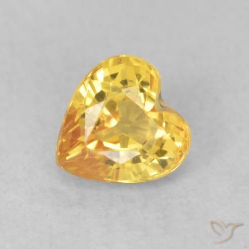 0.62ct 天然 金色 蓝宝石, 心形, VS