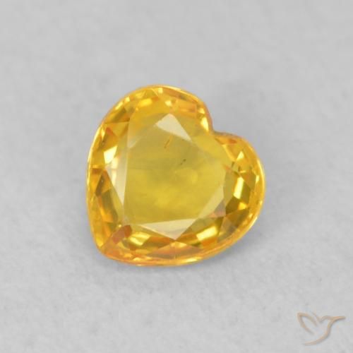 0.46ct 天然 金橙 蓝宝石, 心形, VS