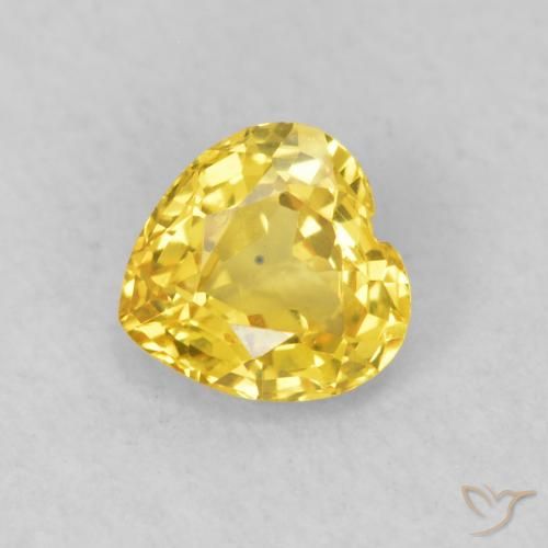 0.48ct 天然 中黄色 蓝宝石, 心形, VS