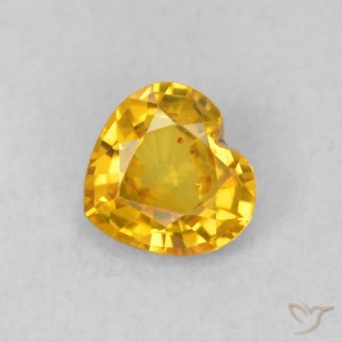0.41ct 天然 金色 蓝宝石, 心形, VS