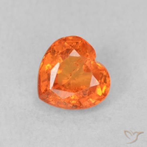 0.48ct 天然 火橙 蓝宝石, 心形, VS