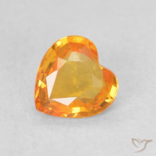 0.41ct 天然 黄金色 蓝宝石, 心形, VVS-VS